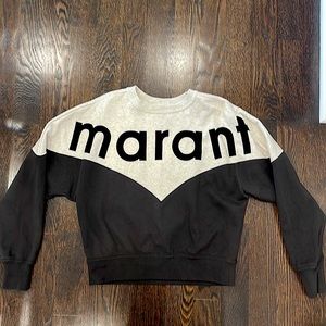 Isabel Marant Etoile, Houston Flocked two toned cotton blend jersey sweatshirt